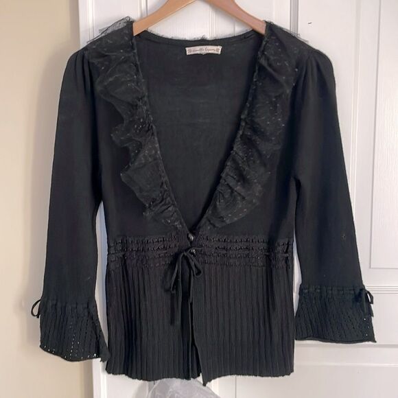 Nanette Lepore Black Lace Cardigan - Picture 3 of 12